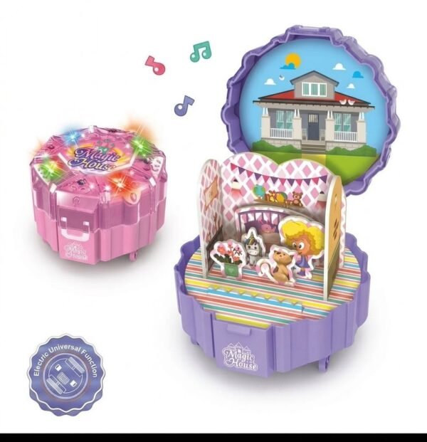 Magic House Musical Electric Universal Function Play Set with LED Lights and Detachable Characters