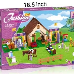Girls Fashion Horse Building Block Set with Mini-Dolls, Horses, and Accessories (Model S4610)