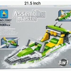 Assembling Master 3-in-1 Hovercraft, Jet Fighter & Propeller Plane Building Blocks Set - 700+ Pieces Creative Educational Toy for Kids