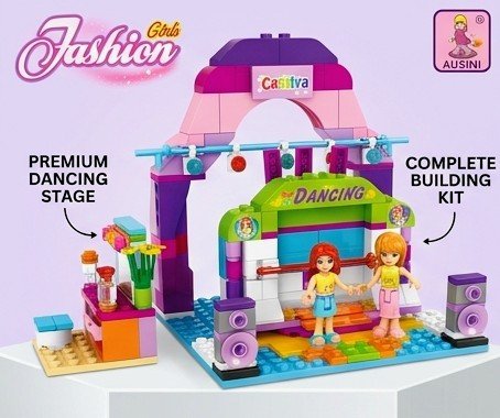 Ausini Girls Fashion Dancing Stage Building Kit with Mini Figures and Accessories (Over 240+ Pieces) - Image 2