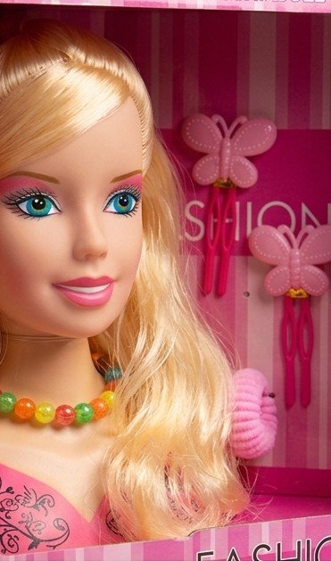 Dress Up Fashion Girl Styling Head Doll with Comb, Hair Clips, and Necklace Accessories - Image 2