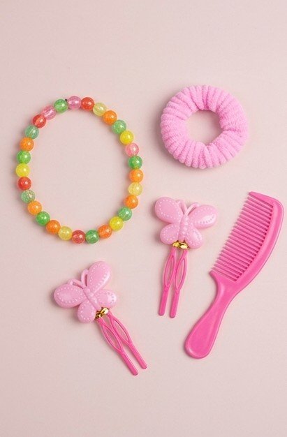 Dress Up Fashion Girl Styling Head Doll with Comb, Hair Clips, and Necklace Accessories - Image 3