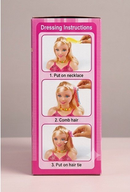Dress Up Fashion Girl Styling Head Doll with Comb, Hair Clips, and Necklace Accessories - Image 4