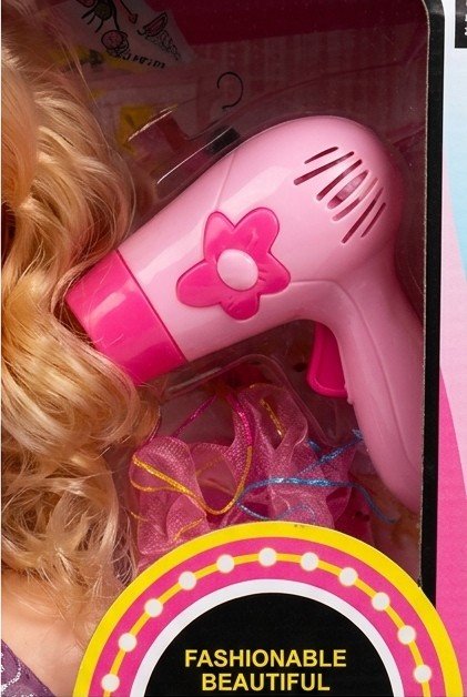 Makeup Artist Fashion Styling Head Doll with Hair Dryer and Beauty Accessories Set - Image 2