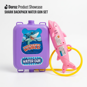 World Shark Backpack Water Gun Set with Large Capacity Tank and Adjustable Straps