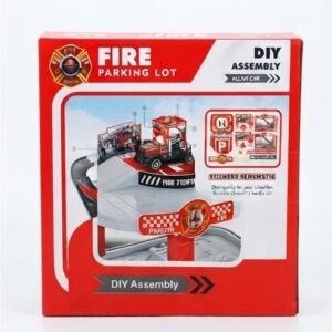 Fire Parking Lot DIY Assembly Toy Set with Cars & Tracks